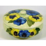 A Moorcroft pansy dish & cover with Potters to lat