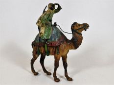 A 19thC. cold painted Vienna bronze of arab rider