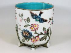 A 19thC. Wedgwood majolica planter, crack to base