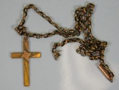 A 9ct gold cross & chain a/f 4.2g