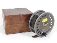 A boxed Hardy Uniqua fishing reel with box