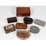 Eight vintage & antique snuff boxes