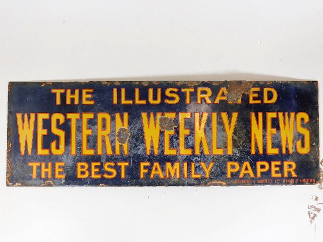 The Illustrated Western Weekly News enamel sign 20