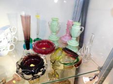 A Liskeard glass bowl, a Whitefriars glass bowl &