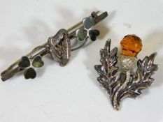 Two brooches of Scottish & Irish themes