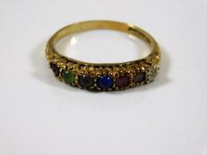 A 9ct gold multi-stone half eternity ring size O 1