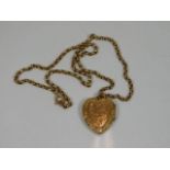 A 9ct gold necklace 6.4g with metal pendant