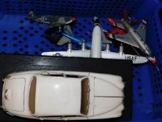 A small selection of diecast planes & a model car