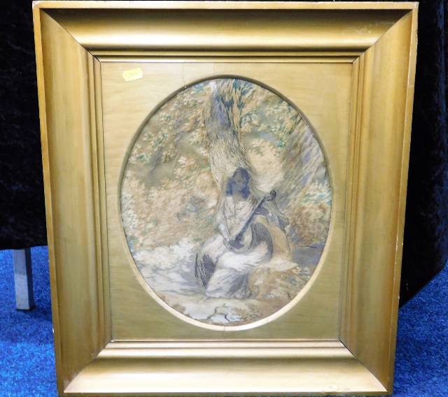 A 19thC. gilt framed & mounted silverwork picture