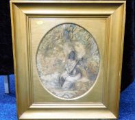 A 19thC. gilt framed & mounted silverwork picture