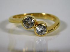 An 18ct gold ring set with 1ct of diamond size P 4