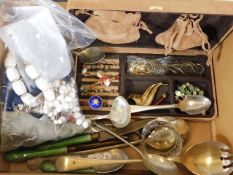 A small quantity of plated ware & costume jeweller