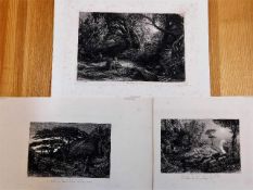 Three Samuel Palmer etchings including Morning of