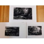 Three Samuel Palmer etchings including Morning of