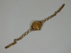 A ladies Vertex 9ct gold watch & strap 14.5g