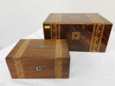 Two Tunbridgeware style boxes