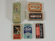A boxed Gillette razor twinned with a selection of