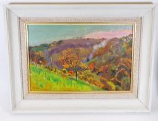 An oil on panel by Mary Martin depicting Cornish l