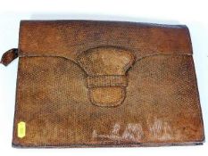 An early 20thC. snakeskin satchel