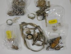 A quantity of mixed silver & white metal items