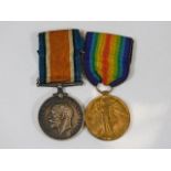 A pair of WW1 medals awarded to 27054 Pte P. Bridg