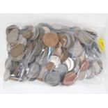 A bagged quantity of mixed coinage