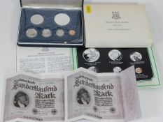 A proof coin set which includes on silver proof do