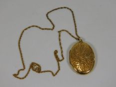 A 9ct gold chain 16in 2.7g & an antique metal lock