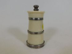 A silver mounted pepper mill