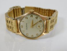 A ladies Buren 9ct gold cased wristwatch 30.5g