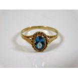 A 9ct gold ring set with topaz size N 1.4g