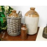 Two Devonport stoneware bottles & one other