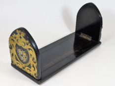 A coromandel wood book slide with brass & white me