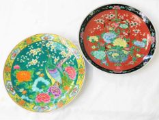 Two large c.1910 Chinese porcelain chargers 14.75i