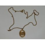 A 9ct gold chain with Lion star sign Leo pendant 5