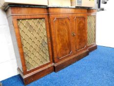 A mahogany Regency style sideboard with marble top