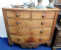 A 19thC. mahogany chest of drawers a/f