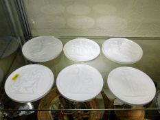 Six Royal Copenhagen porcelain plaques