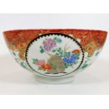 A 19thC. Chinese porcelain bowl with enamelled flo