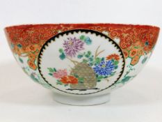 A 19thC. Chinese porcelain bowl with enamelled flo