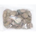 A bagged quantity of pre-1946 white metal coinage