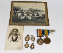 A WW1 medal set 354178 W. Rickerby ORD RN twinned