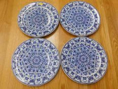 Four antique transferware plates