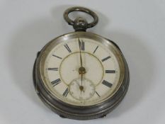 A silver English pocket watch A. H. Drinkwater Cov