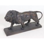 A Franklin Mint bronze lion signed Barye 9.5in lon