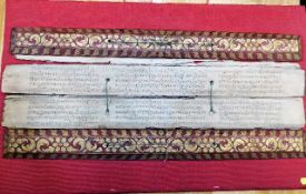 A 19thC. Burmese palm wood prayer book with origin