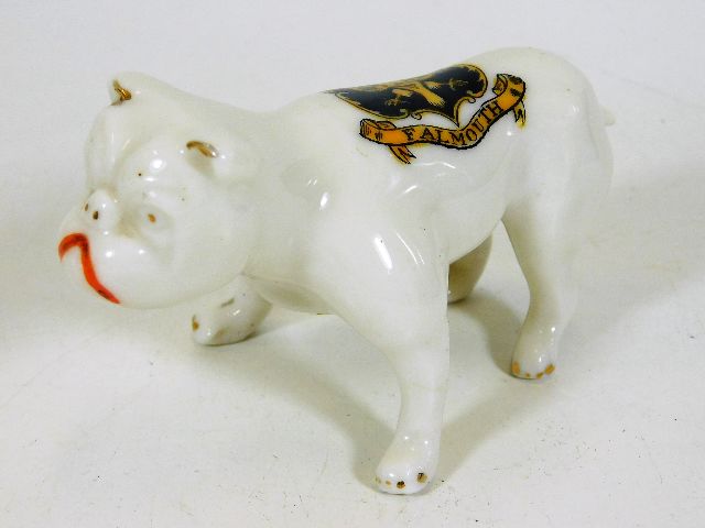 A crested ware bulldog, Falmouth Cornwall