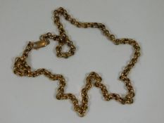 A 9ct gold hollow belcher chain 22in long 17.8g