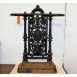A decorative Victorian cast iron stick stand with