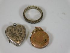 A back & front locket twinned with a silver locket